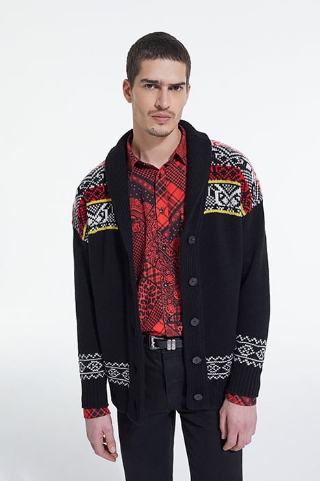 CARGIDAN COL CHALE JACQUARD BLACK / RED / YELLOW 1