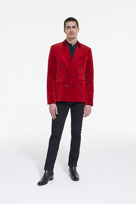 VESTE VELOURS CROISEE RED 3