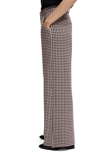 HANA - HOUNDSTOOTH HIGH RISE WIDE LEG PANTS HOUNDSTOOTH PINK 6