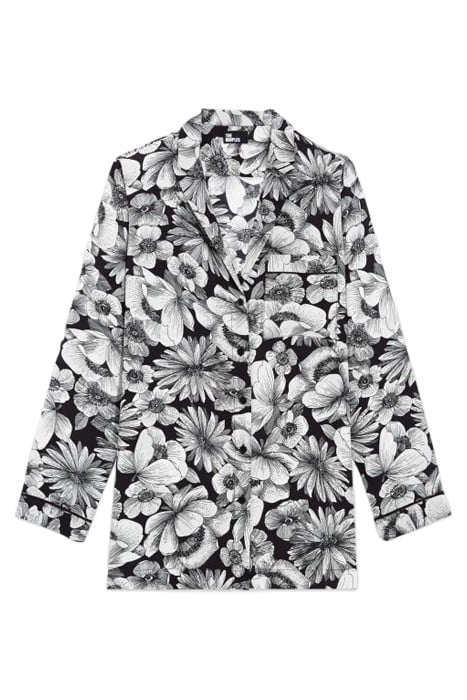 CHEMISE MANCHES LONGUES PRINT ROMANTIC GARDEN BLACK WHITE 4