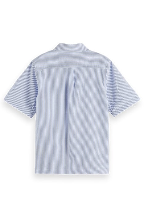 BOYS PLACED PRINT SEERSUCKER STRIPE SHORT-SLEEVED SHIRT SEER 5