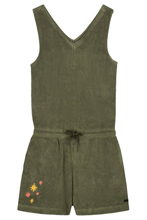 GIRLS FES JUMPSUIT TOWELING FOREST GREEN 1