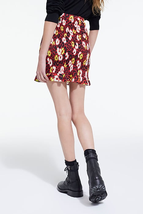JUPE COUPE SMOCKEE PRINT WILD BLOSSOM RED / YELLOW 2
