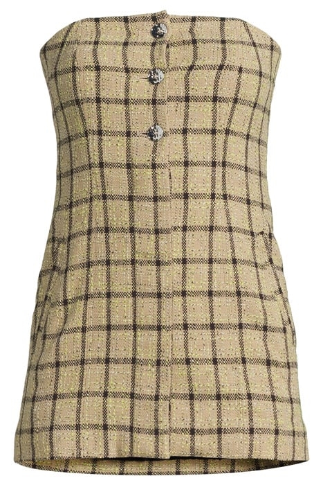 CHECK SUITING STRAPLESS TOP TENDER SHOOTS 3