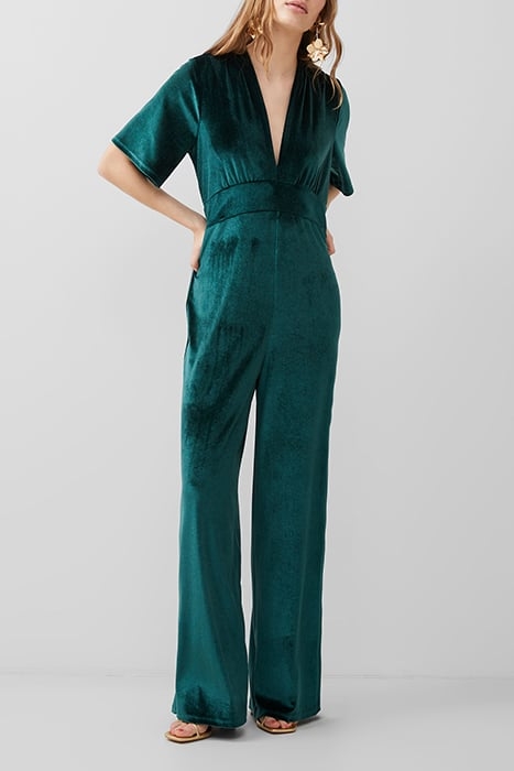 SULA VELVET SS JUMPSUIT GREEN 3