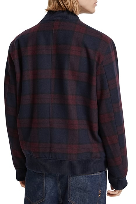 WOOL BLEND CHECK BOMBER JACKET BORDEAUX NIGHT CHECK 2