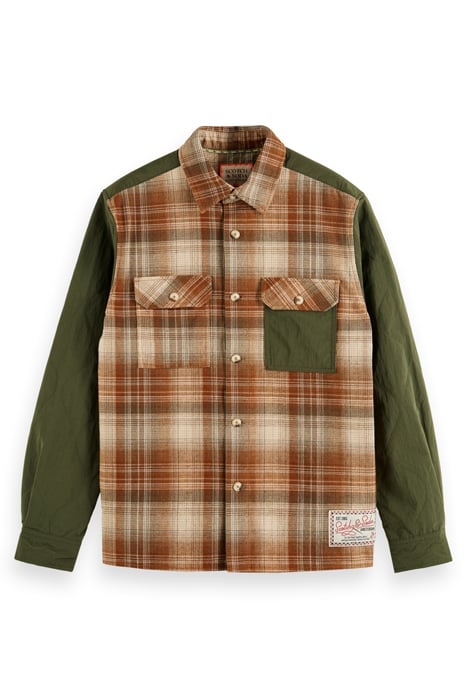 CHECKED FLANNEL OVERSHIRT DEEP TOFFEE CHECK 1