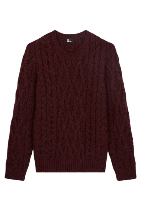 PULL EN LAINE TORSADE BURGUNDY 1
