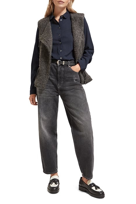 BOUCLE BIKER GILET CHARCOAL MELANGE 3