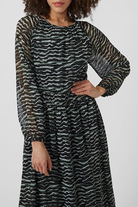 WINTER SHEEN LS RND NK MIDI DR BLACK 4