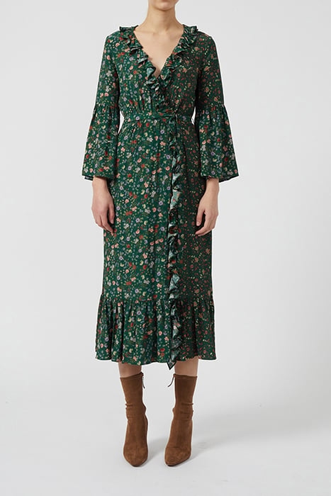 ANNIFRIDA DELPHINE WRAP DRESS GREEN 3