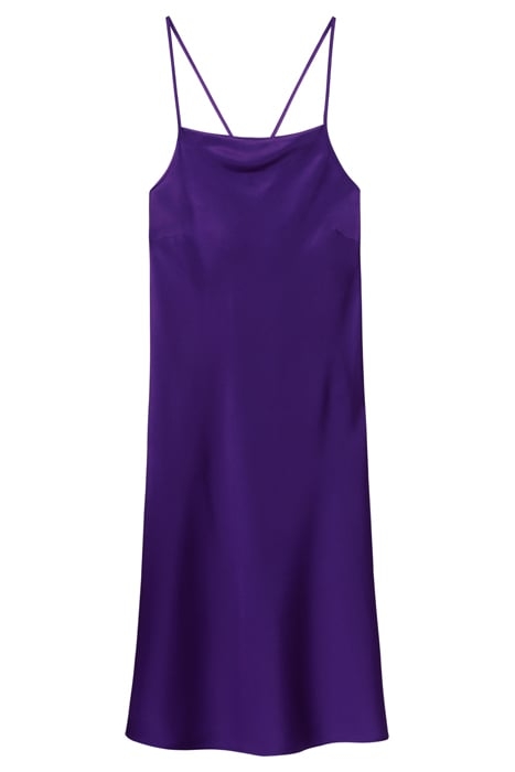 SATIN SLIPDRESS WITH BIAS CUT DEEP PURPLE 3