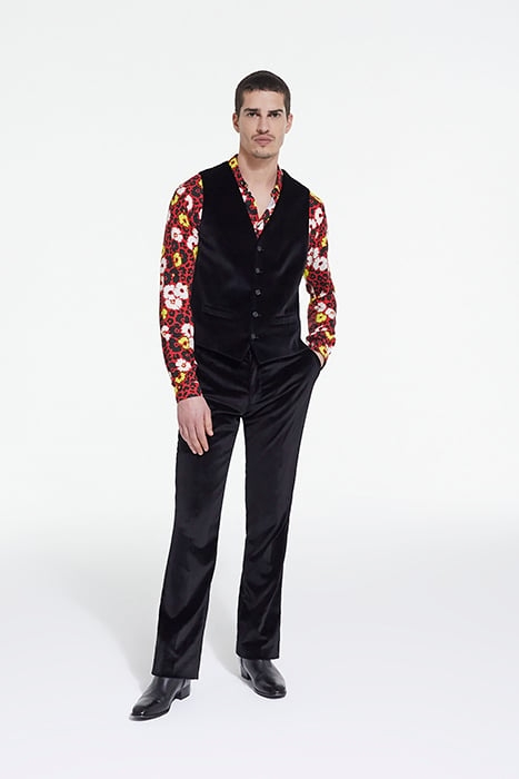 GILET COSTUME VELOURS LISSE BLACK 3