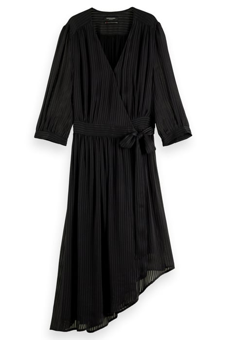 ASYMMETRIC WRAP DRESS BLACK 4