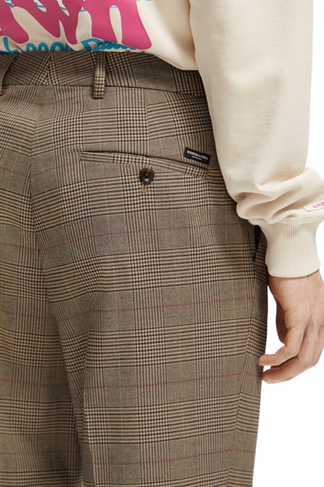 SEASONAL - SLIM TAPERED YARN-DYED CHECK CHINO TAUPE CHECK 7