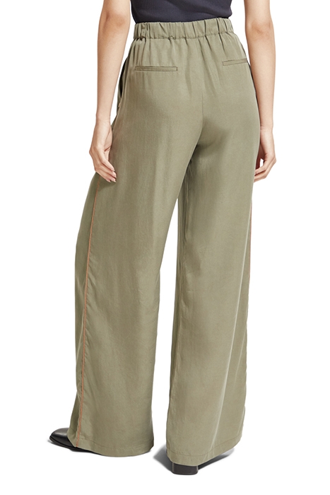 ELENI - HIGH RISE WIDE LEG PYJAMA PANTS ARMY GREEN 2