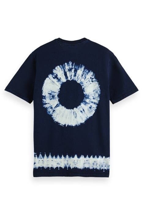 INDIGO TEE WITH PLACEMENT TIE-DYE INDIGO AND PRINT 5