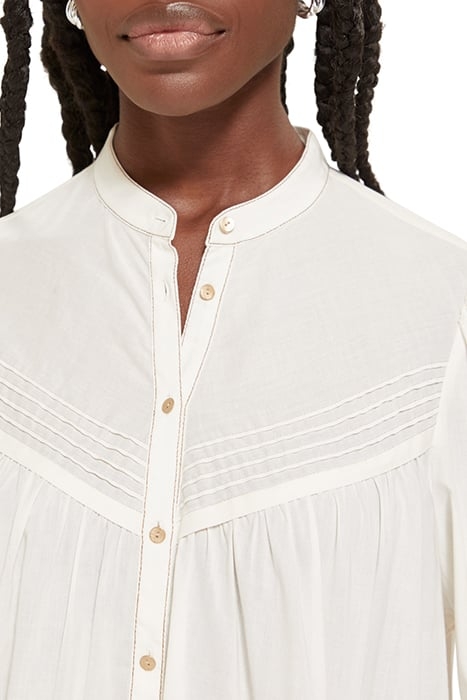 SHIRT WITH PIN TUCK YOKE AND GATHERING SOFT ICE 7