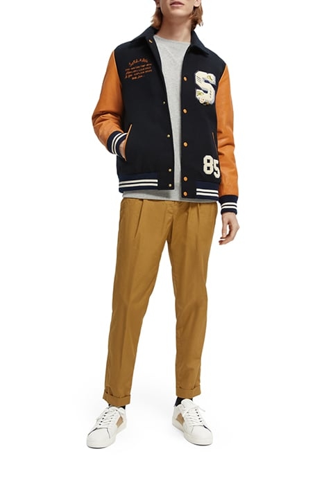 BLAKE - REGULAR SLIM-FIT PLEATED STRETCH-POPLIN CHINO MOON S 3