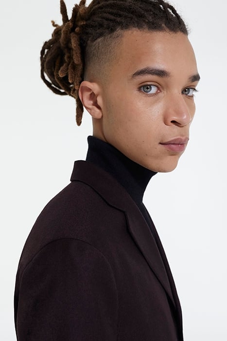 VESTE COSTUME EN LAINE POCHES RABATS BURGUNDY 6