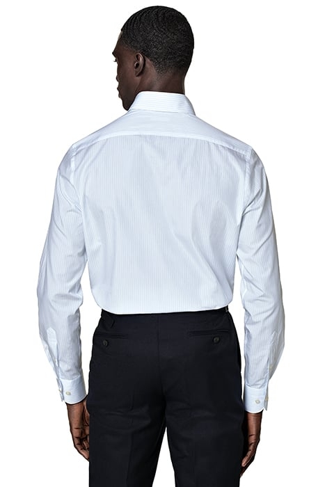 BLUE STRIPED POPLIN SLIM FIT SHIRT BLUE 2