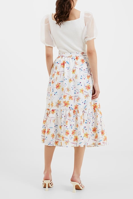 CAMILLE DRAPE TIERED MIDI SKRT WHITE 3