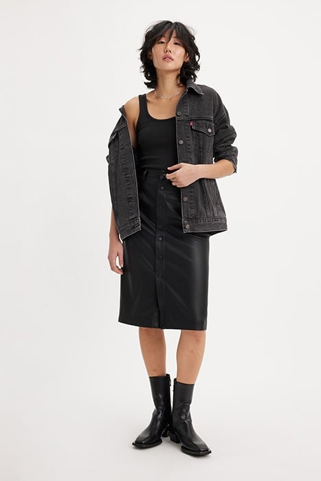 FAUX LEATHER SKIRT BLACK 6