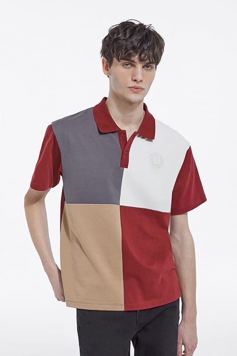 POLO MC DETAIL BRODERIE BORDEAUX 1