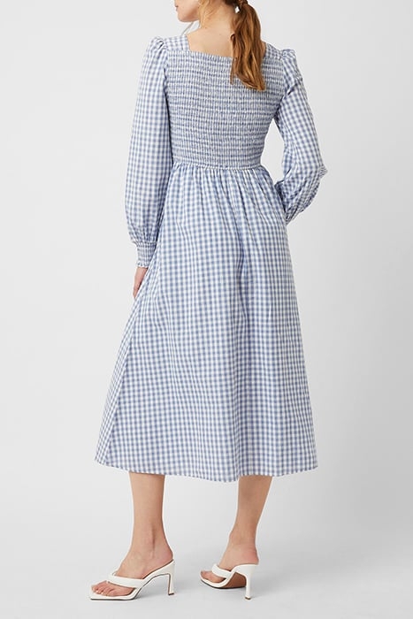 CLASSIC GINGHAM LS SQR NK DRS BLUE 2