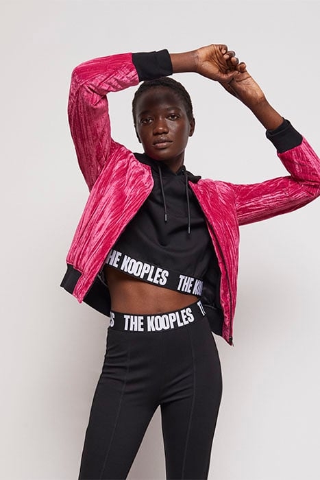 BLOUSON EN VELOUR CRINKLE PINK 1