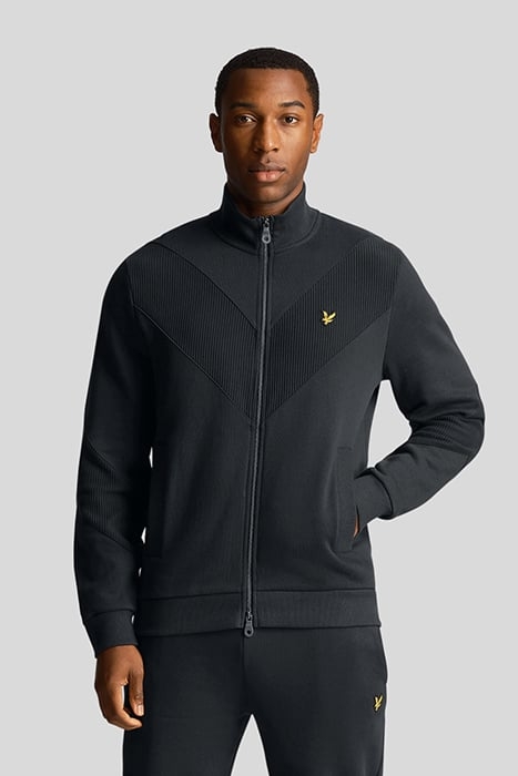 CHEVRON ZIP THROUGH TRACK JACKET BLACK ICE 1