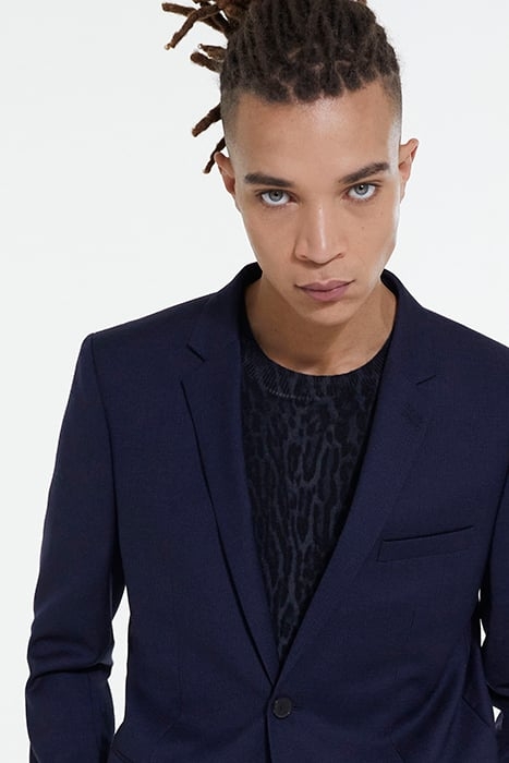 VESTE COSTUME MOTIF MICRO PIED DE POULE NAVY 5