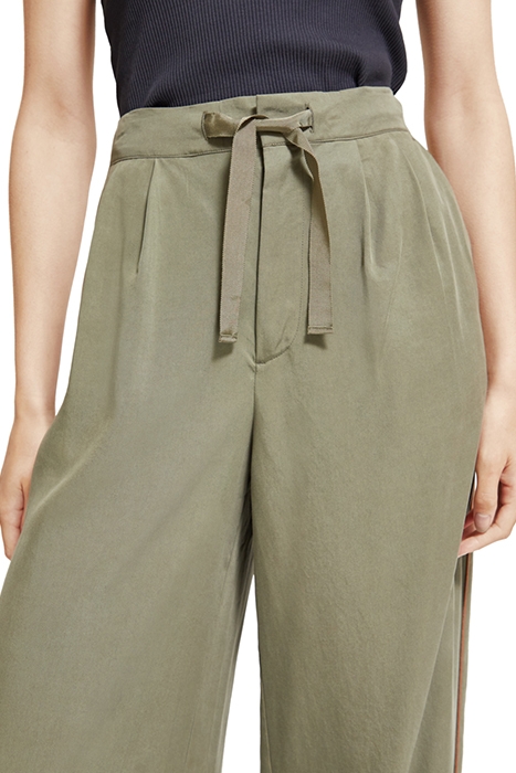 ELENI - HIGH RISE WIDE LEG PYJAMA PANTS ARMY GREEN 7