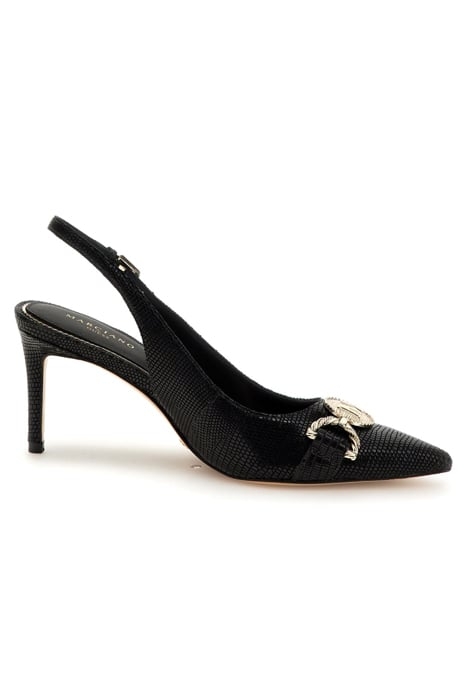 KABAIL SLING BACK LIZARD BLACK 1