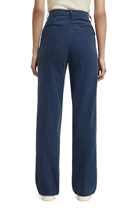 RIPPLE - HIGH WAIST STRAIGHT LEG CORDUROY PANT DUSTY BLUE 2