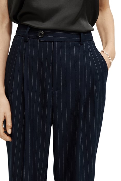 FRONT PLEAT PINSTRIPE BOYFRIEND PANT NIGHT PINSTRIPE 7