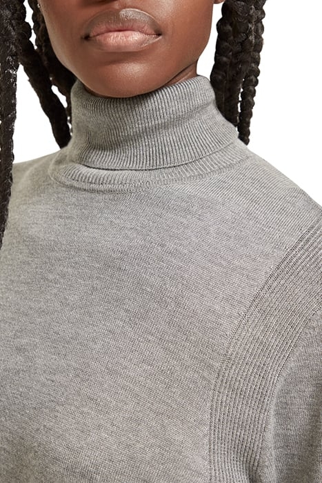 ROLL NECK PULLOVER MID GREY MELANGE 6