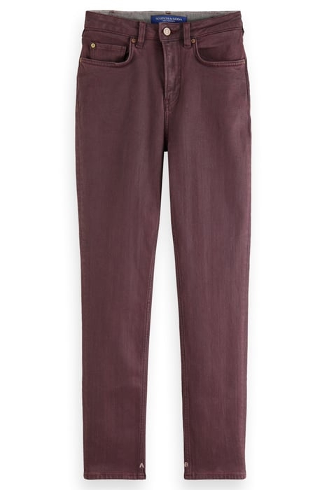 HIGH FIVE SLIM JEANS — COATED COLOURS BORDEAUX 1