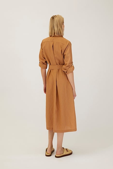 FLOWY LONG SHIRT DRESS CAMEL 2