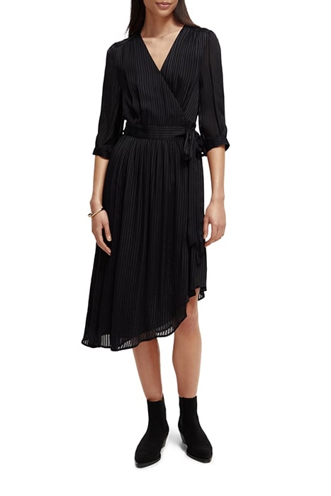 ASYMMETRIC WRAP DRESS BLACK 2