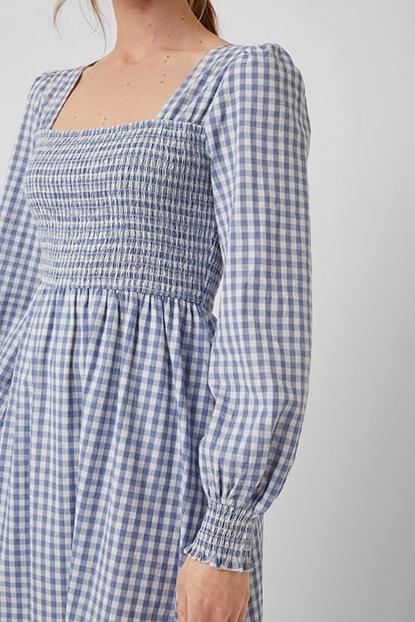 CLASSIC GINGHAM LS SQR NK DRS BLUE 4