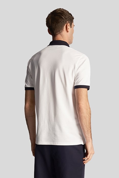 TONAL RINGER POLO SHIRT WHITE/ DARK NAVY 2