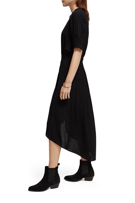 MIDI DRESS WITH HIGH LOW HEM BLACK 5
