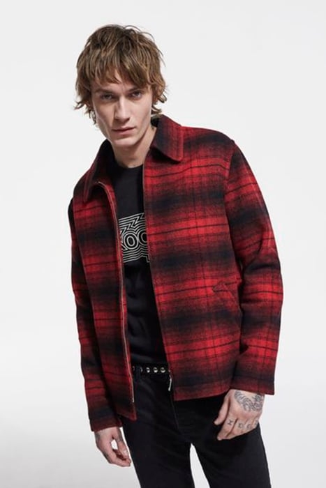 BLOUSON CARREAUX ROUGE ET NOIR ZIPE RED / BLACK 1