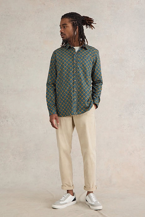 ROUND FLOWER PRINTED SHIRT NAVY PRINTED 1