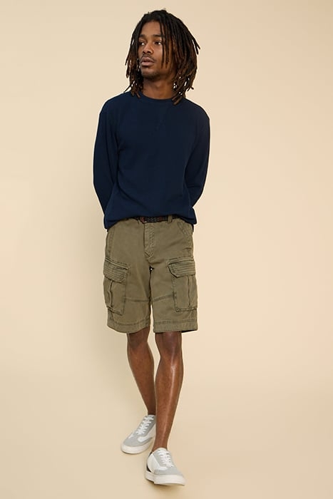 PIQUE CREW NECK SWEAT DEEP BLUE 1