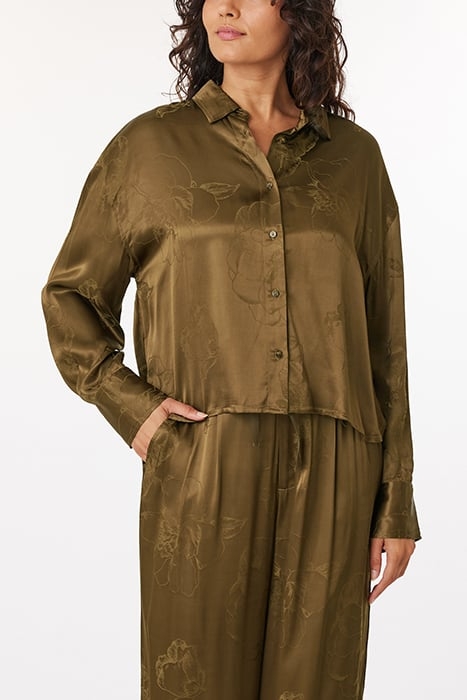 JACQUARD CROPPED SHIRT OLIVE 1