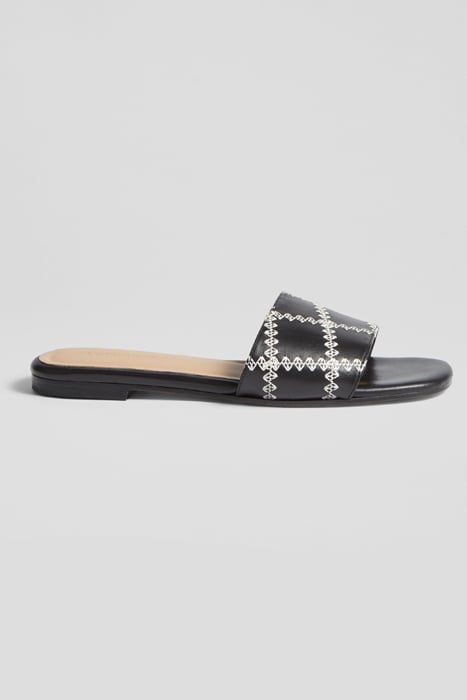 FLS HEMA WHIPSTITCH SANDAL BLACK 1