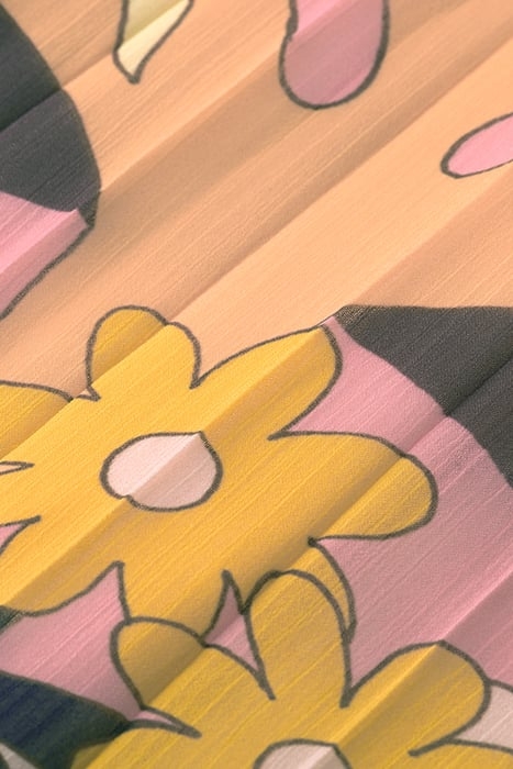 BOW PLEATED RECYCLED POLYESTER MINI DRESS BLUSH PEACH 8