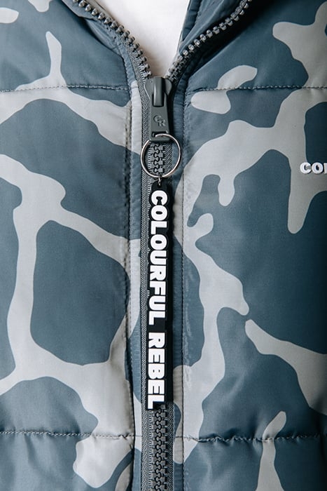 FINCH CLEAN CAMO PUFFER JACKET DARK GREY 4